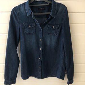 Dark Wash Denim Button Up